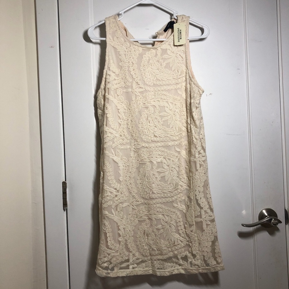forever 21 dress beige cream mini sleeveless